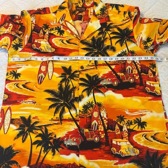 Vintage Royal Creations Mens XL Hawaiian Shirt Made in Hawaii Aloha Orange Red - Picture 10 of 12